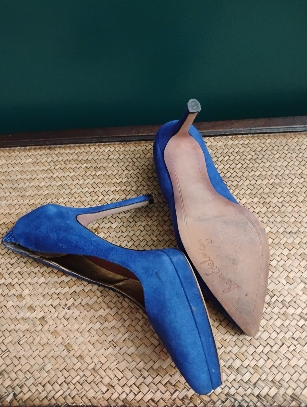Sam Edelman Celia Mazarine Blue Suede Pumps Sz 10 - Picture 4 of 11